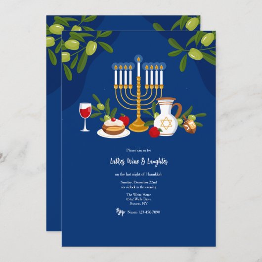 Hanukkah Gathering Kaart (Voorkant / Achterkant)