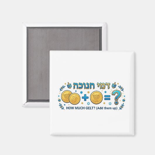 Hanukkah Gelt Math Game - Educational Addition Magneet (Voorkant / Achterkant)