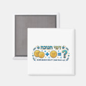 Hanukkah Gelt Wiskundespel - Educatieve Optelling Magneet (Voorkant / Achterkant)