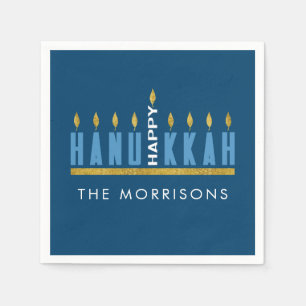 Hanukkah Gelukkige Hanukkah Menorah Persoonlijk Servet