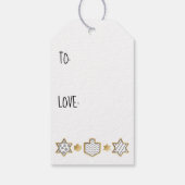 Hanukkah Gift Labels Black N Gold Cadeaulabel (Achterkant)