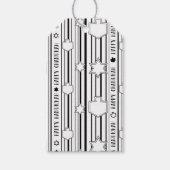 Hanukkah Gift Labels Black N White Cadeaulabel (Voorkant)
