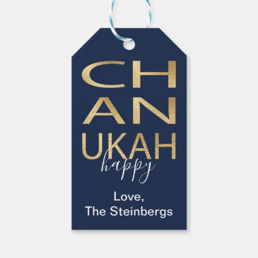Hanukkah Gift Labels Chanukah Happy Cadeaulabel (Voorkant)