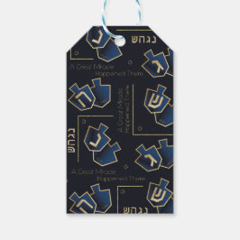 Hanukkah Gift Labels Een geweldig wonder gebeurde  Cadeaulabel