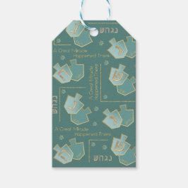 Hanukkah Gift Labels Een geweldig wonder gebeurde  Cadeaulabel