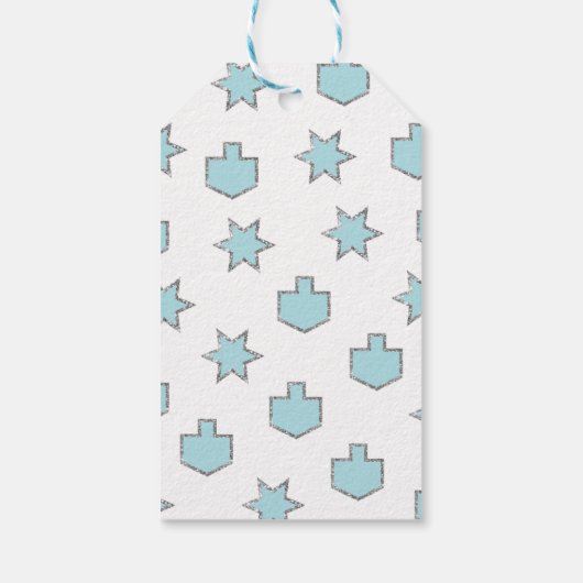 Hanukkah Gift Labels Game ON/Dreidel Cadeaulabel (Achterkant)