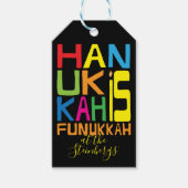 Hanukkah Gift Labels Hanukkah is Funukkah Cadeaulabel (Voorkant)