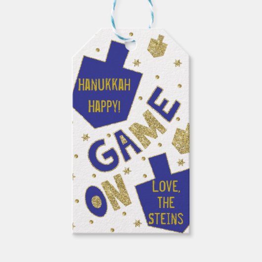 Hanukkah Gift Labels SPEL ON Cadeaulabel (Voorkant)