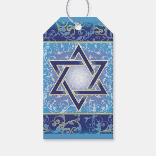 Hanukkah Gift Labels, ster van David Cadeaulabel (Voorkant)