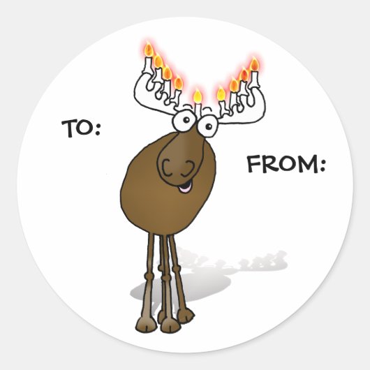 Hanukkah Gift sticker; NAAR: VAN: Ronde Sticker (Voorkant)