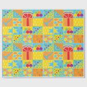 Hanukkah Gift Wrap "Hanukkah Squares 2" Cadeaupapier (Vlak)