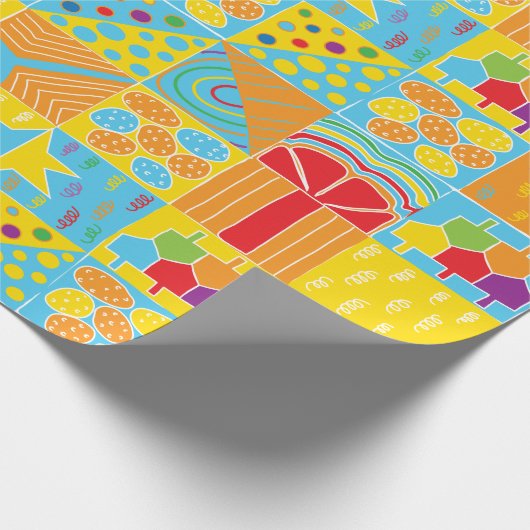 Hanukkah Gift Wrap "Hanukkah Squares 2" Cadeaupapier (Hoek)