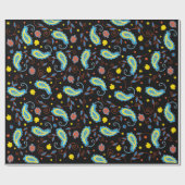 Hanukkah Gift Wrap "Paisley Dreidels and Stars" Cadeaupapier (Vlak)