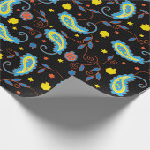 Hanukkah Gift Wrap "Paisley Dreidels and Stars" Cadeaupapier (Hoek)