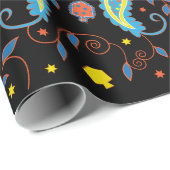 Hanukkah Gift Wrap "Paisley Dreidels and Stars" Cadeaupapier (Rol Hoek)