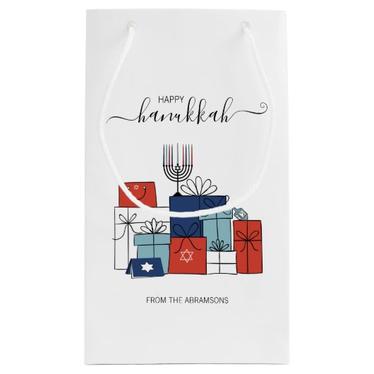 Hanukkah Gifts & Menorah Holiday Gift Bag Klein Cadeauzakje (Achterkant)