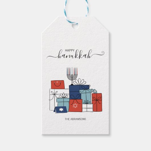 Hanukkah Gifts & Menorah Holiday Gift Label Cadeaulabel (Voorkant)
