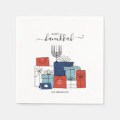 Hanukkah Gifts & Menorah Holiday Paper Napkin Servet (Voorkant)