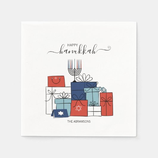 Hanukkah Gifts & Menorah Holiday Paper Napkin Servet (Voorkant)