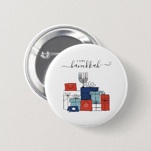 Hanukkah Gifts & Menorah Holiday Pinback Button (Voorkant /achterkant)