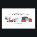 Hanukkah Gifts & Menorah Holiday Sticker<br><div class="desc">Pas de aangepaste tekst hierboven aan. U kunt extra coördinerende punten in ons collectie "Hanukkah Gifts and a Menorah" vinden.</div>