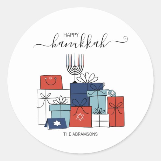 Hanukkah Gifts & Menorah Holiday Sticker (Voorkant)