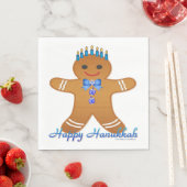 Hanukkah Gingerbrood Man Menorah Paper Napkins Servet (Insitu)