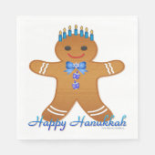 Hanukkah Gingerbrood Man Menorah Paper Napkins Servet (Voorkant)