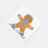 Hanukkah Gingerbrood Man Menorah Paper Napkins Servet (Hoek)
