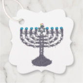 Hanukkah glam menorah hanukkiah bedankjes labels (Voorkant)