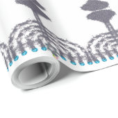 Hanukkah glam menorah hanukkiah cadeaupapier (Rol Hoek)