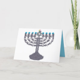 Hanukkah glam menorah hanukkiah feestdagen kaart