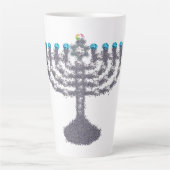 Hanukkah glam menorah hanukkiah latte mok (Voorkant)