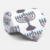 Hanukkah glam menorah hanukkiah stropdas (Opgerold)