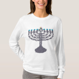 Hanukkah glam menorah hanukkiah t-shirt