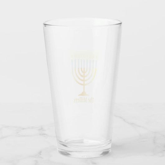 Hanukkah Glass Glas (Achterkant)