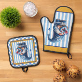 Hanukkah Gnome Ovenwant & Pannenlap Set (Top down)