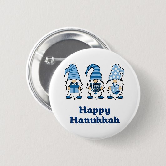 Hanukkah Gnomes Trio Ronde Button 5,7 Cm (Voorkant /achterkant)