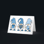 Hanukkah Gnomes Trio Wenskaart Feestdagen Kaart<br><div class="desc">Hanukkah Gnooms Trio wenskaart ...  binnentekst Happy Hanukkah... buiten de achterkant van Card Dreidel</div>
