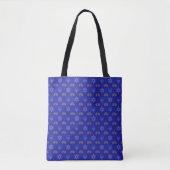 Hanukkah Gold Dreidel Ster van David Menorah Blue Tote Bag (Voorkant)