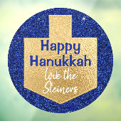 Hanukkah Gold Dreidel Window Cling Raamsticker (Vel 3)