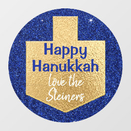 Hanukkah Gold Dreidel Window Cling Raamsticker
