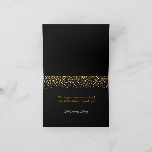 Hanukkah GOLD Glitter Feestdagen Kaart (Binnen)