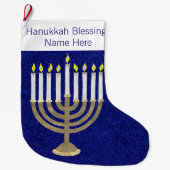 Hanukkah Gold Menorah Elegant Chrismukkah Grote Kerstsok (Voorkant)