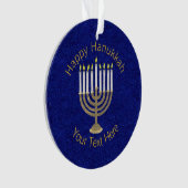 Hanukkah Gold Menorah Elegant Chrismukkah Ornament (voorkant)