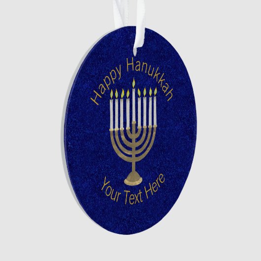 Hanukkah Gold Menorah Elegant Chrismukkah Ornament (voorkant)