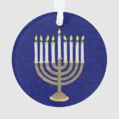 Hanukkah Gold Menorah Elegant Chrismukkah Ornament (achterkant)