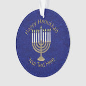 Hanukkah Gold Menorah Elegant Chrismukkah Ornament (voorkant)