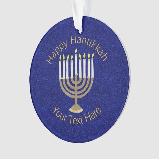 Hanukkah Gold Menorah Elegant Chrismukkah Ornament (voorkant)