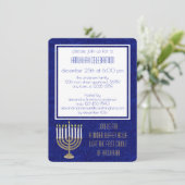 Hanukkah Gold Menorah Hanukkah Sameach Dinner Kaart (Staand voorkant)